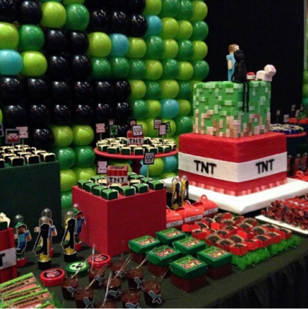 Minecraft inspireret fødselsdag